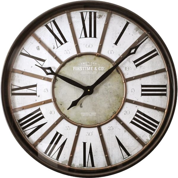 Firstime 29 In Roman Oil Rubbed Bronze Wall Clock 00245 The Home Depot - Bronze Wall Clock Large