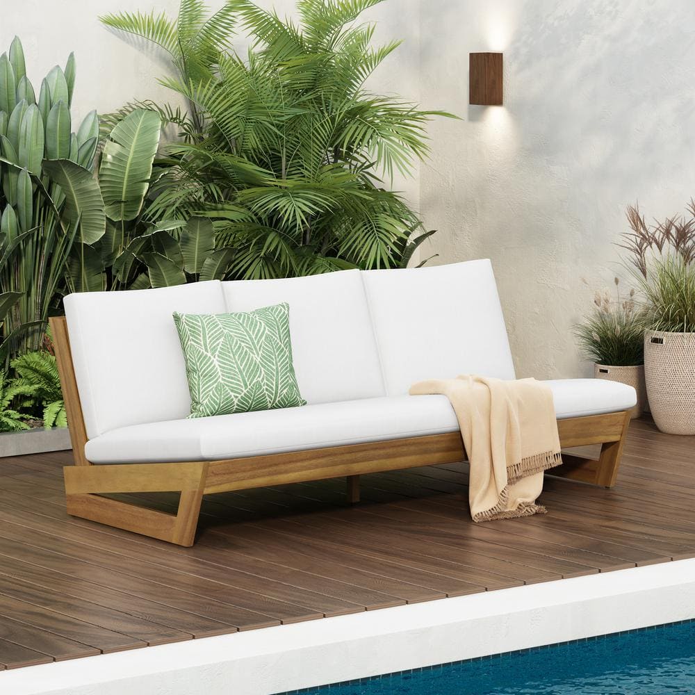 Canterbury Outdoor Patio Sofa with Cushions, Acacia Wood, Teak + White price history on PriceWatchPro
