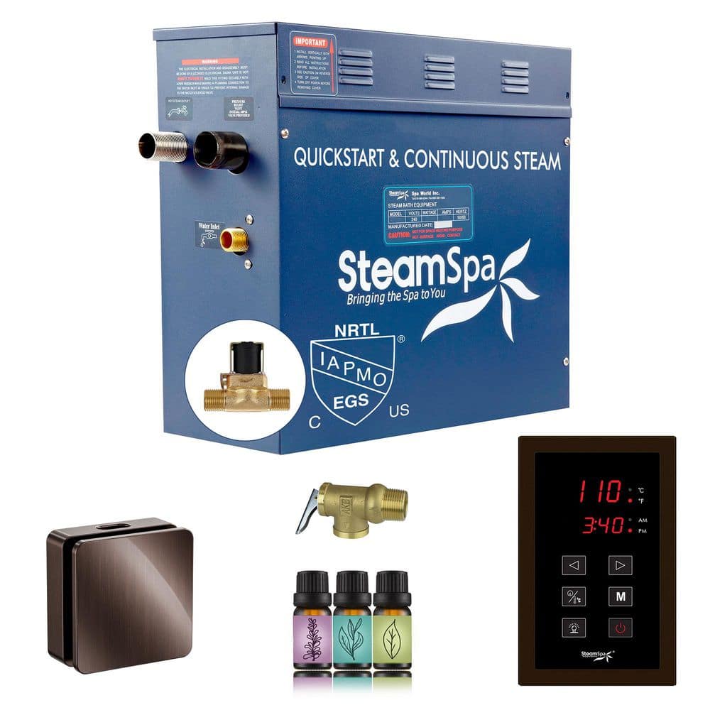 Oasis Series 4500-Watt Steam Generator with Continuous Steam Plus Easy Touch Pad and Auto Drain in Oil Rubbed Bronze