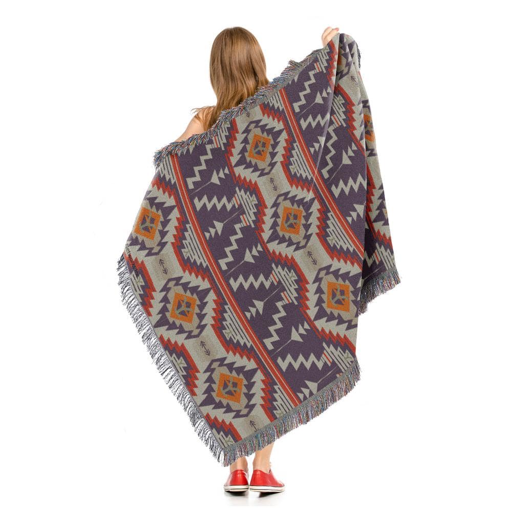 Southwestern Stripe Woven Tapestry Throw Blanket, 48" x 60"