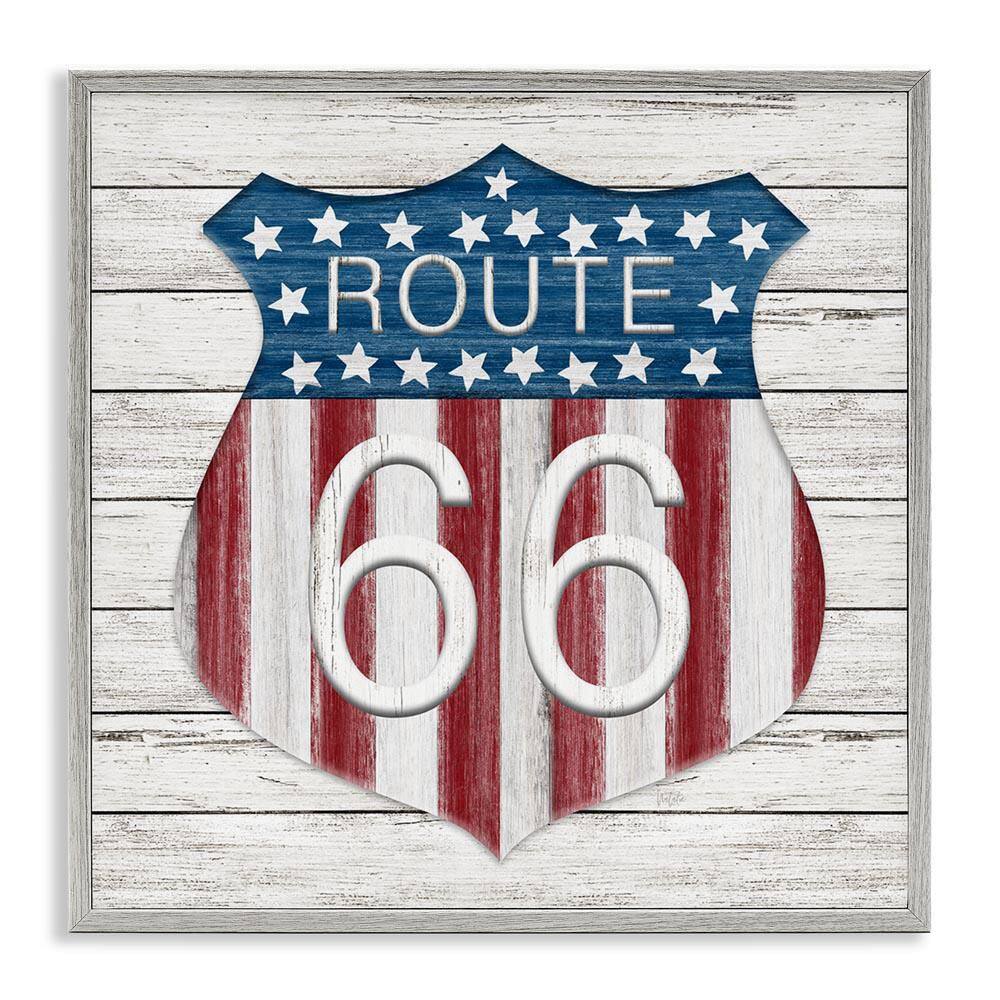 Rustic Route 66 by Natalie Carpentieri Gray Framed Country Giclee Art Print 17 in. x 17 in. price history on PriceWatchPro