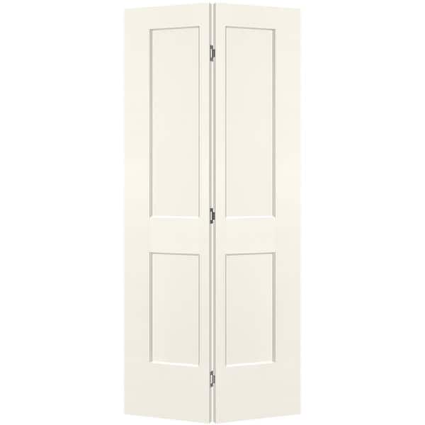 Masonite 36 in. x 80 in. 2-Panel Logan Hollow Core Ivory Keys Molded Composite Bi-Fold Door