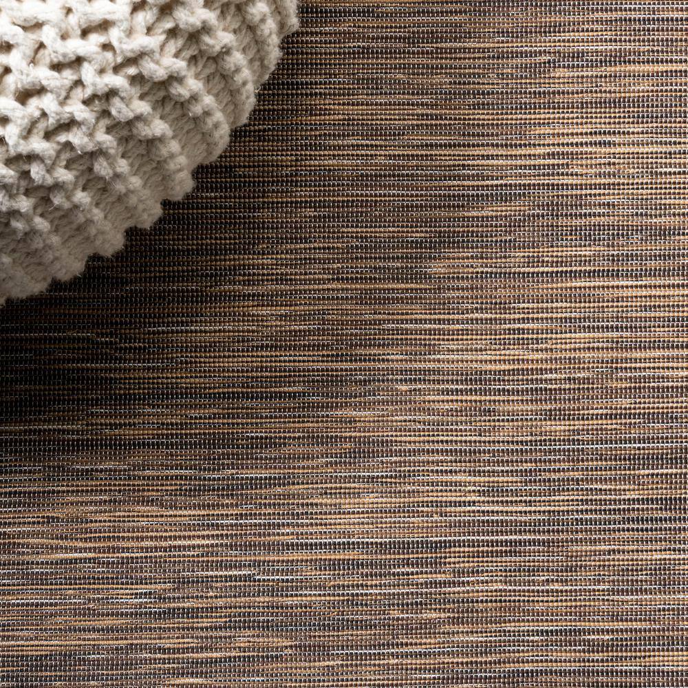 Modern Flatweave Solid Brown Synthetic Area Rug - Easy Care