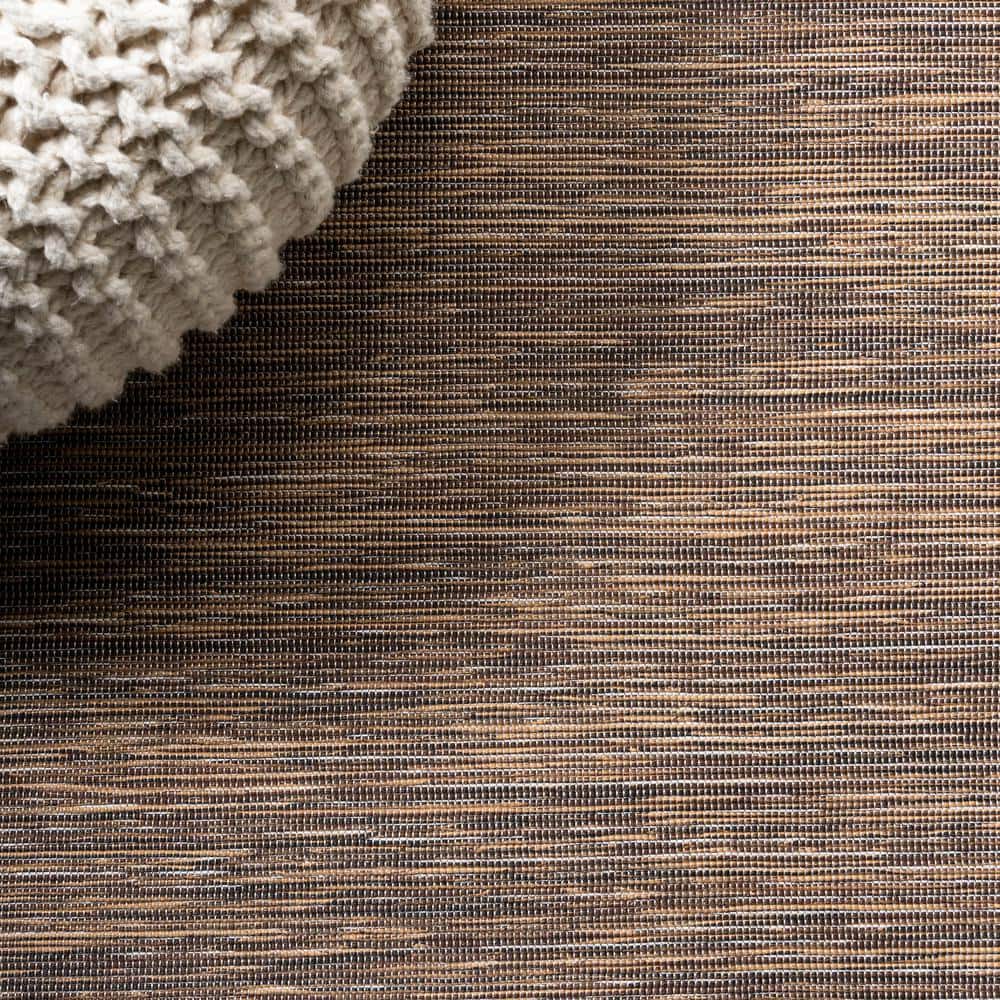 Ethan Brown Flatweave Synthetic 8' x 10' Area Rug