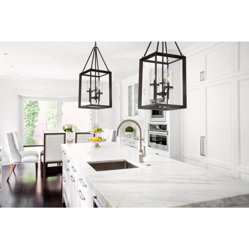 Geometric Bronze 12" LED Glass Pendant Light