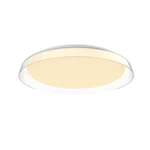 Hampton 17 in. 1-Light 30-Watt Clear Integrated LED Flush Mount