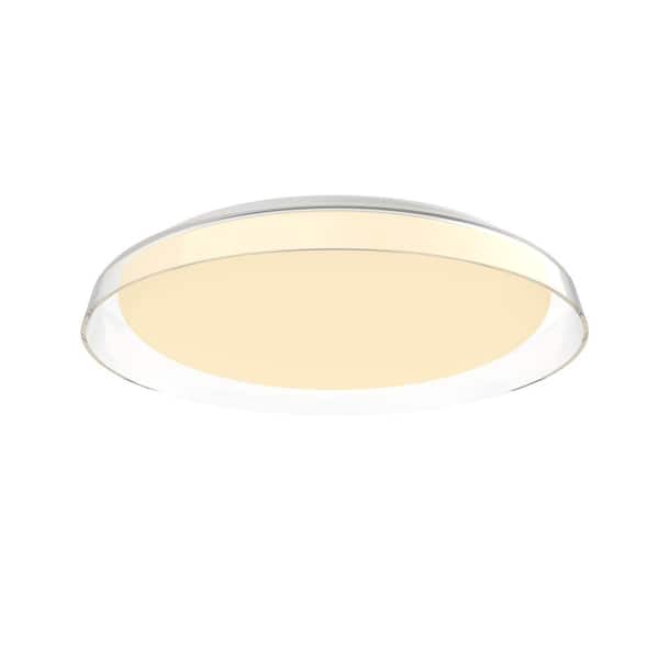 KUZCO Hampton 17 in. 1-Light 30-Watt Clear Integrated LED Flush Mount