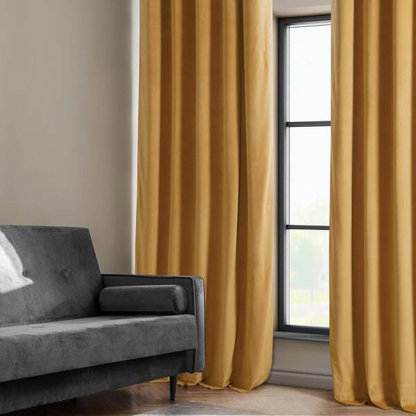 Exclusive Fabrics & Furnishings Aztec Gold Velvet Rod Pocket Room