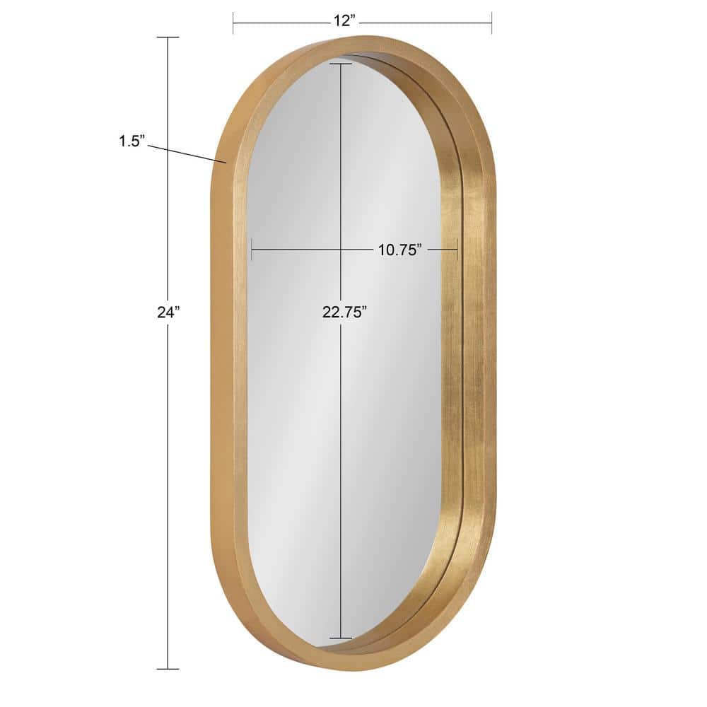 Travis Capsule Framed Full-Length Wood Mirror in Gold