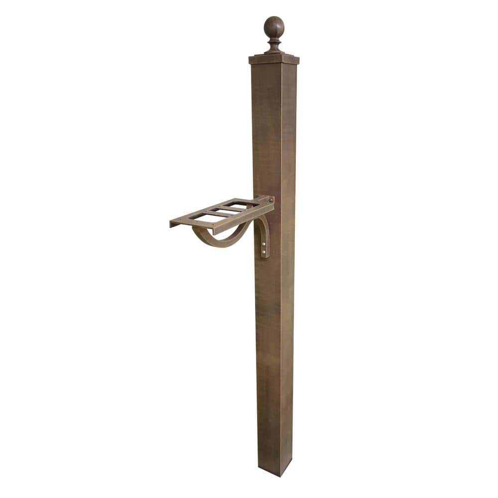 Springfield Decorative Aluminum Direct Burial Mailbox Post, Copper