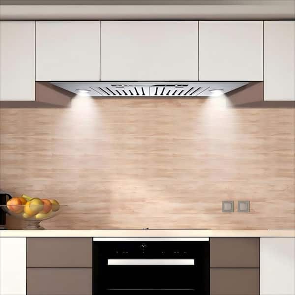 36 in. 900 CFM Ducted to Ductless Convertible Insert Range Hood in Stainless Steel With Gesture Control in low noise