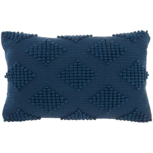 LR Home Unique Navy Blue 14 in. x 36 in. Neutral Fringe Solid Cotton Lumbar  Throw Pillow 8085A3084D9348 - The Home Depot