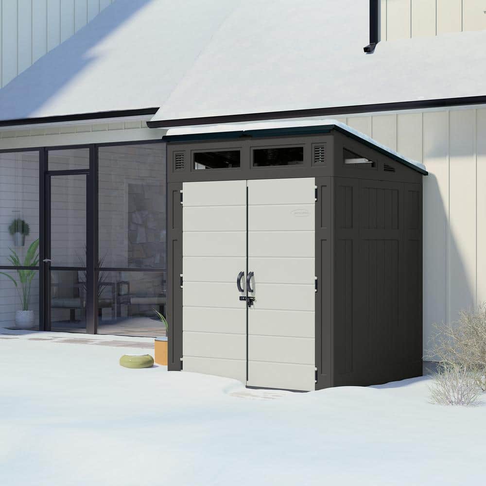 Black Modernist 6x5 ft Storage Shed with Windows
