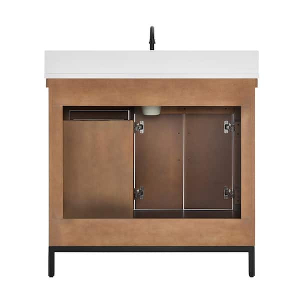 Runfine Loren 36 in. Single Sink Freestanding Gunny Bath Vanity