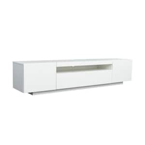 14.96 in. W White TV Cabinet Wholesale, White TV Stand with Lights,TV Cabinet with Storage Drawers up to 80 in.