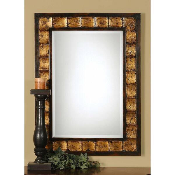 Global Direct 38 in. x 28 in. Mahogany Framed Mirror