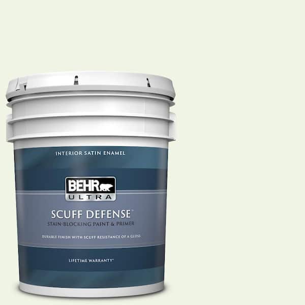 BEHR ULTRA 5 gal. #M370-1 Fresh Dew Extra Durable Satin Enamel Interior Paint & Primer