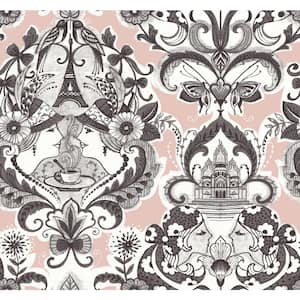 Sadie Blush Parisian Damask Wallpaper