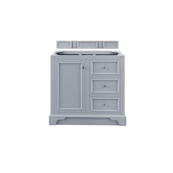 James Martin Vanities De Soto 37.3 in. W x 23.5 in.D x 35 in. H Single Bath Vanity Cabinet without Top in Silver Gray