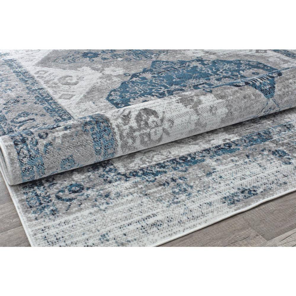 Freida Blue and Gray Vintage Farmhouse Area Rug