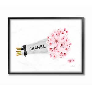 11 in. x 14 in. "Fashion Chanel Wrapped Cherry Blossoms" by Amanda Greenwood Framed Wall Art
