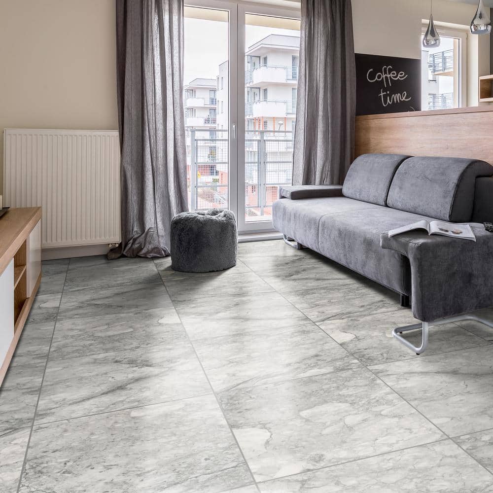 Leonardo Onda Gray 24x24 Polished Porcelain Marble Look Tile