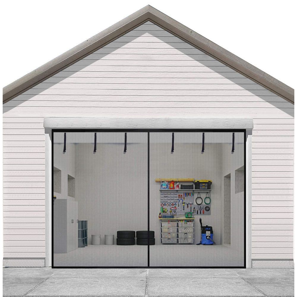 Black Fiberglass 8.3 ft. x 7.15 ft. Magnetic Garage Door Screen, Premium Quality Fiberglass Mesh, Let Fresh Air In price history on PriceWatchPro
