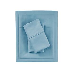 700 Thread Count Cotton Tri-Blend 4 PC Sheet Set, Blue, Queen