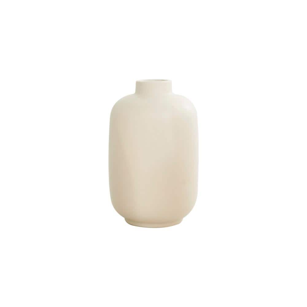 White Round Ceramic Minimalistic Decorative Vase