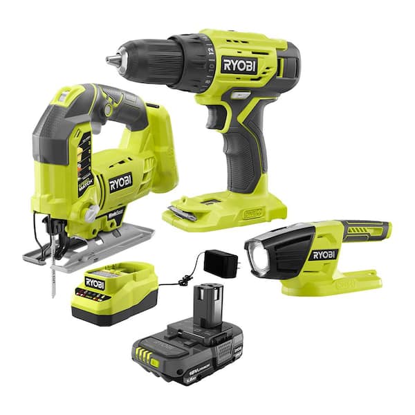 lexicon Mandated Psychological RYOBI ONE+ 18V Cordless 3-Tool Combo Kit with 1.5 Ah Battery and Charger  PCK104KN - The Home Depot