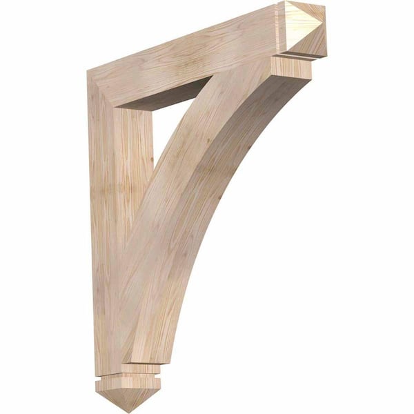 Ekena Millwork 5.5 in. x 42 in. x 42 in. Douglas Fir Thorton Arts and Crafts Smooth Bracket