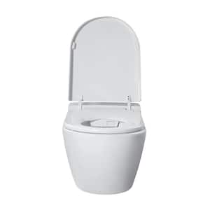 Aqueous Round In-Wall Tank with Smart Bidet in White