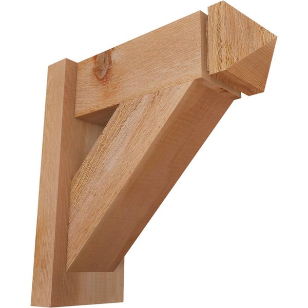 Ekena Millwork 6 in. x 16 in. x 16 in. Western Red Cedar Traditional Arts and Crafts Rough Sawn Outlooker