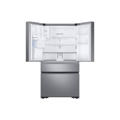22.6 cu. ft. 4-Door French Door Refrigerator with Recessed Handle in Stainless Steel, Counter Depth