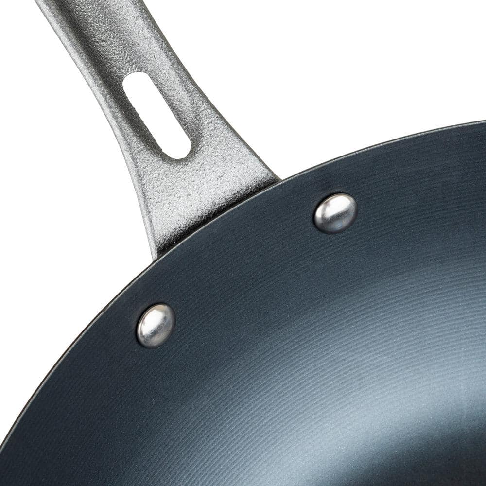 Viking Blue Carbon Steel 12-Inch Wok with Stay-Cool Handle