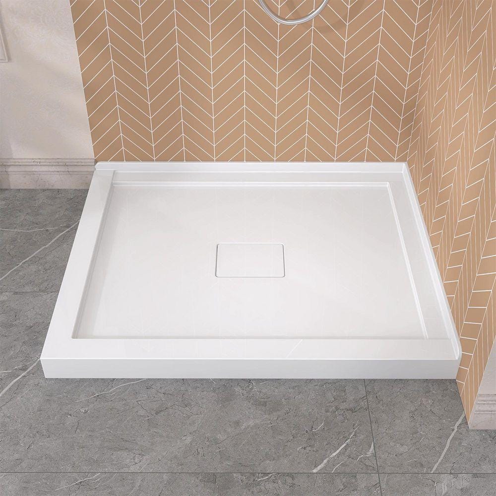 NTQ 42 in. x 34 in. Double Threshold Shower Base Corner Shower Pan