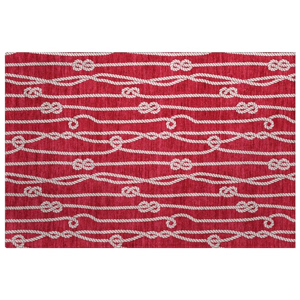 Dream Shag Premium Machine Washable Abstract ADS152 Red 2 ft. x 3 ft. Accent Rug