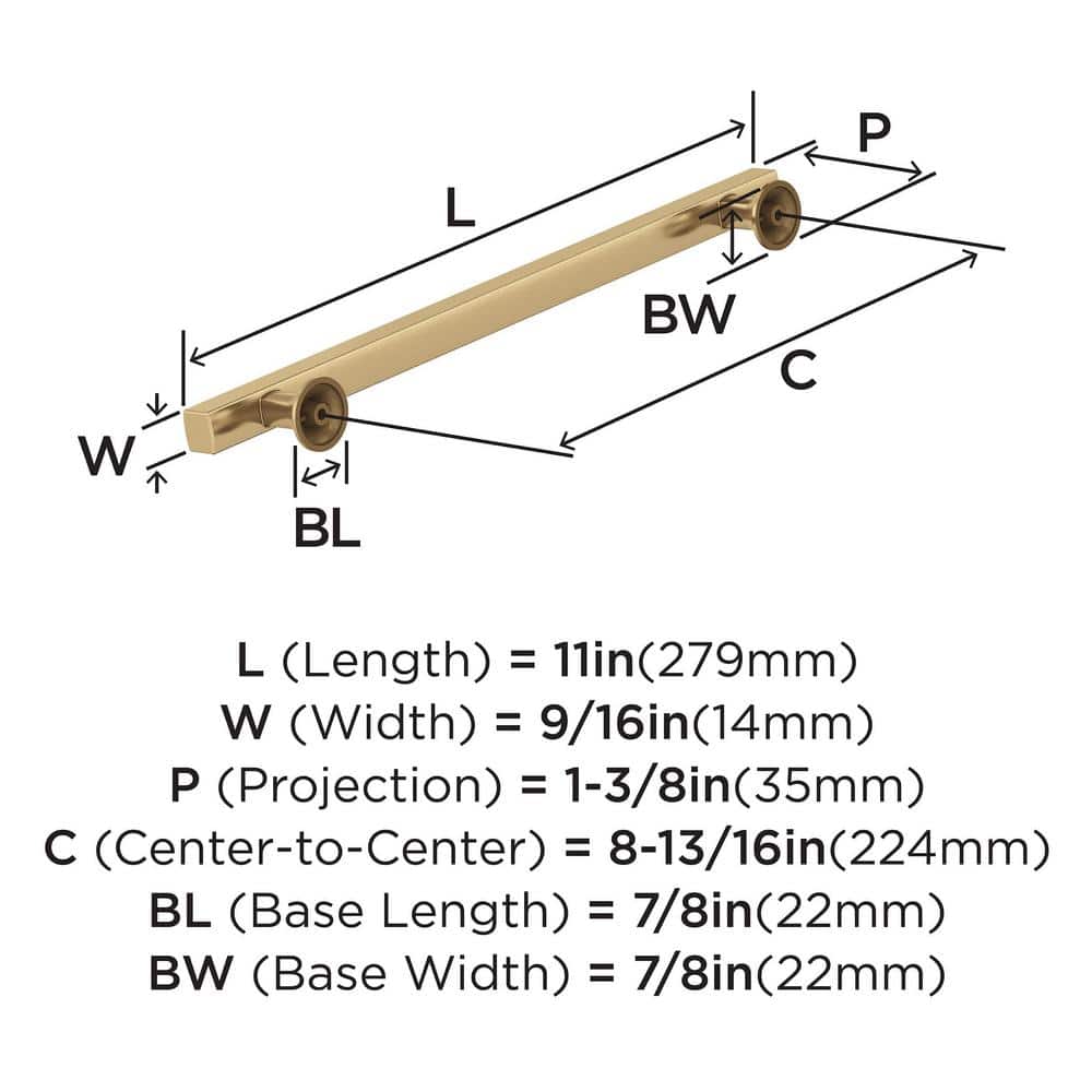 Champagne Bronze 8-13/16 Inch Modern Cabinet Pull
