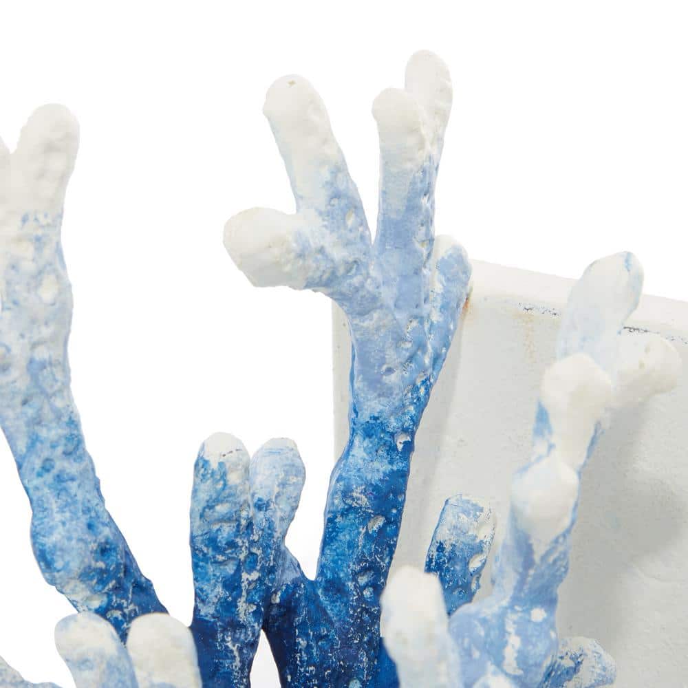 Blue and White Iron Coral Novelty Bookends, Set of 2
