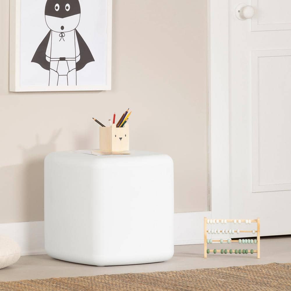 Sweedi White 16'' Polyethylene Kids Stool and Table