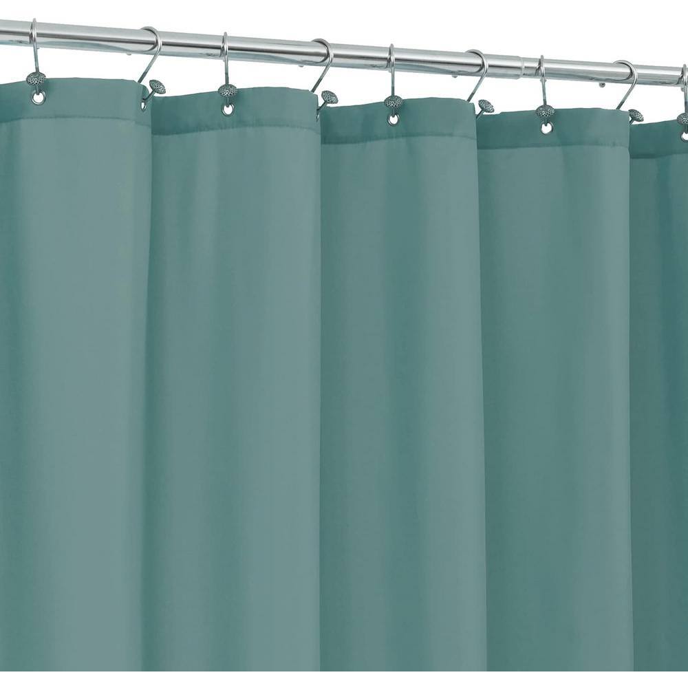 BTTN Teal Linen Textured Shower Curtain, Heavy Duty Waterproof Fabric  Shower Curtain Set with 12 Plastic Hooks, Turquoise Simple Hotel Luxury