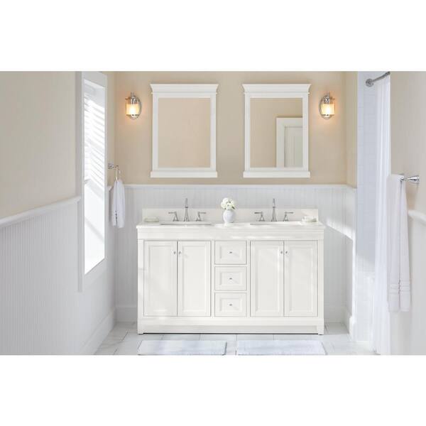 Bath Vanity Cabinet Only In White Nawa6021d, 60 In 3 Double Sink Bathroom Vanity