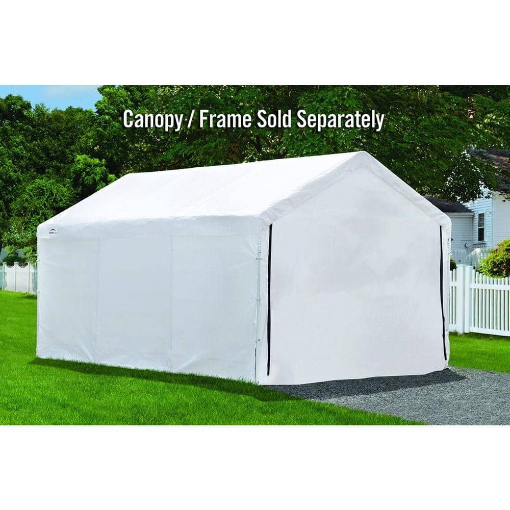 ShelterLogic White Fabric Canopy Enclosure Kit with Zippered Door, 10 x 20 ft
