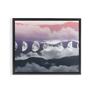 Pastel Moontime by Emanuela Carratoni Framed Art Canvas Abstract Wall Art 30 in. x 24 in.