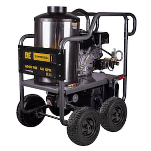 4000 PSI 4.0 GPM Hot Water Gas Pressure Washer Powerease 420 Engine and AR Triplex Pump Powered Coated Roll Cage