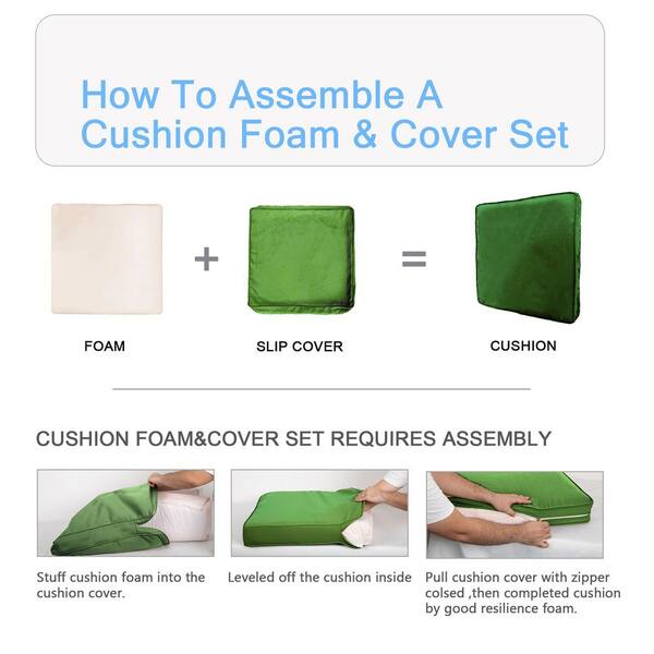 BLISSWALK Outdoor Deep Seat Cushion Set 24x24