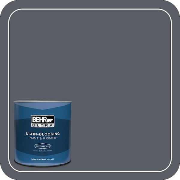 BEHR ULTRA 1 qt. #760F-6 Distant Thunder Extra Durable Satin Enamel Interior Paint & Primer