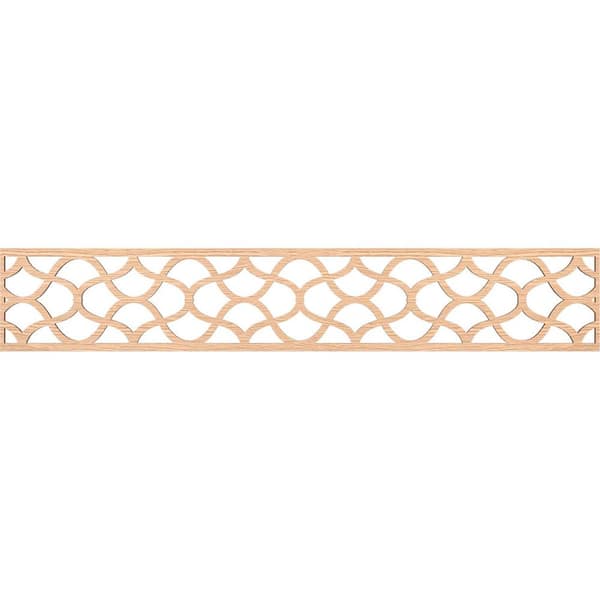 Ekena Millwork Resort Fretwork 0.25 in. D x 46.625 in. W x 8 in. L Red Oak Wood Panel Moulding
