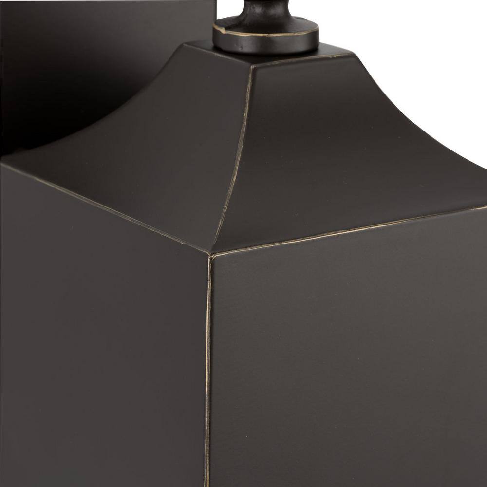 Antique Bronze and Black Geometric Lantern Sconce