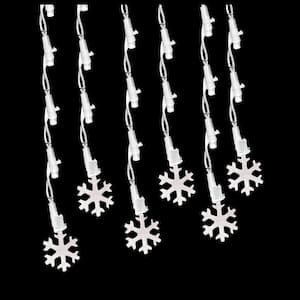 6.25 ft. 60-Count Pure White Christmas LED Icicle with Snowflake